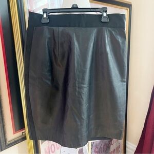 Gemma Kahng: USA Made Vintage High Waist Fully Lined Leather Side Ribbon Skirt